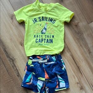 Carter’s Size 12 Months JR. Sailing Captain Kids Swim Set - Yellow and Blue